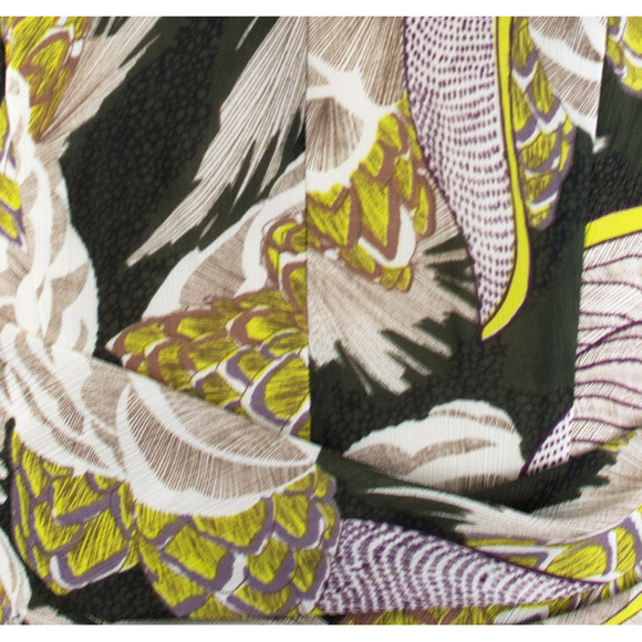 Traffic People | Tropical Print Chiffon Gatherer Waist Strapless Mini Dress - Picture 2 of 4